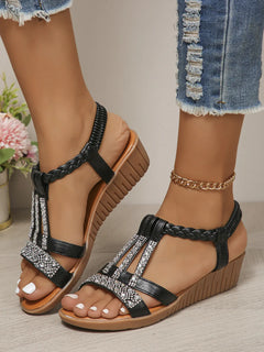 2023 Summer Flat Rhinestone Open-Toe Sandals for Women