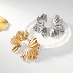 Vintage Layered Ginkgo Leaf Earrings with Floral Design