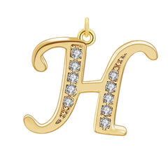 Diamond-Embedded Capital 26 English Letter Pendant Set