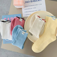 New Breathable Women's Colorblock Socks - Japanese Style