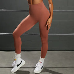 Seamless Knit Sports Bra and High-Waist Yoga Set