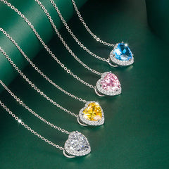 Moissanite Heart Pendant Necklace - Trendy European Style