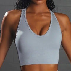 Seamless Knit Sports Bra and High-Waist Yoga Set
