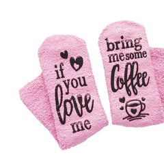 Casual Women's Coral Fleece Letter Printed Socks