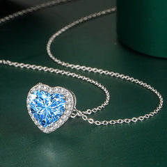 Moissanite Heart Pendant Necklace - Trendy European Style