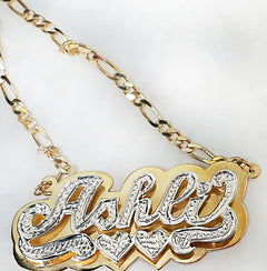 Custom Double Layer Name Necklace in Stainless Steel