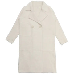 Women's Mid-length Loose Mink Velvet Cardigan Coat