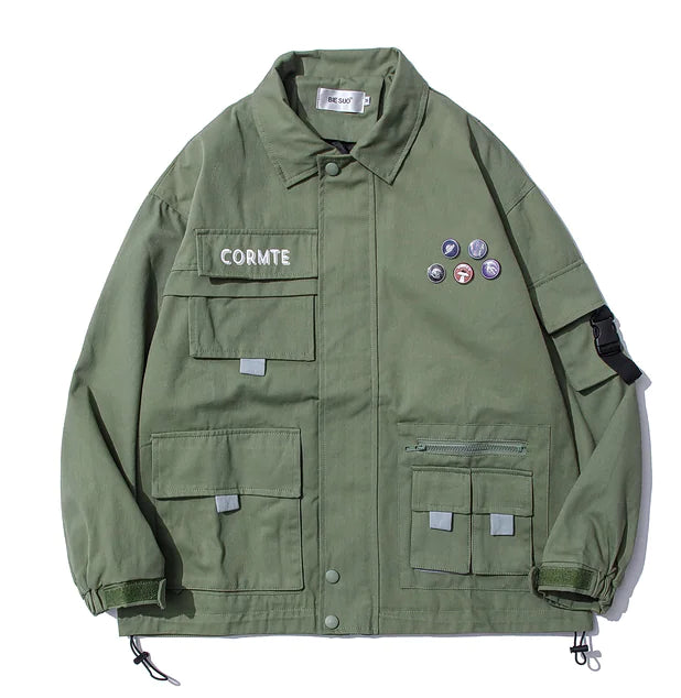 Men's Retro Multi-pocket Tooling Jacket - Street Fashion
