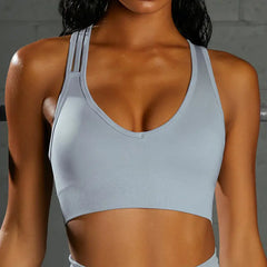 Seamless Knit Sports Bra and High-Waist Yoga Set