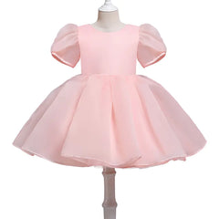 Girls Casual Puff Sleeve Princess Dress
