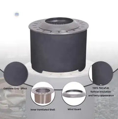 20.5 X 15 Dark GrayConcrete Texture Smokeless Fire Pit
