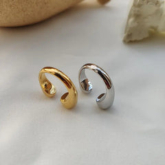 18K Gold-Plated Brass Adjustable Open Ring for Women