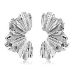 Vintage Layered Ginkgo Leaf Earrings with Floral Design