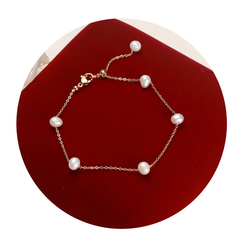 Girls' Freshwater Pearl White Bracelet Ornament