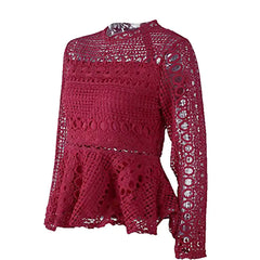 Cropped Women's Lace Shirt with Sweet Crochet Details
