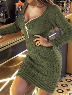 2019 Autumn Winter Hollow Slim Dress for Online Sales