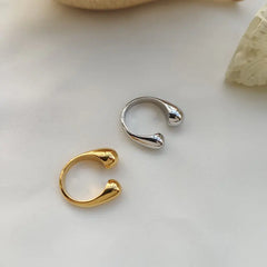 18K Gold-Plated Brass Adjustable Open Ring for Women