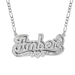 Custom Double Layer Name Necklace in Stainless Steel