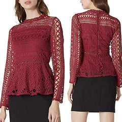 Cropped Women's Lace Shirt with Sweet Crochet Details