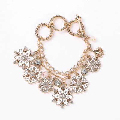 Christmas Bracelet with Snowflake Charms and Pendants