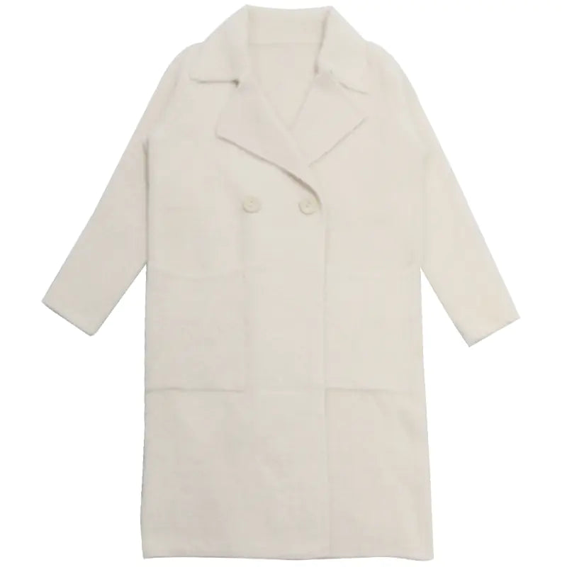 Women's Mid-length Loose Mink Velvet Cardigan Coat