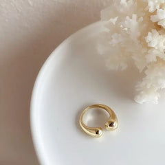 18K Gold-Plated Brass Adjustable Open Ring for Women
