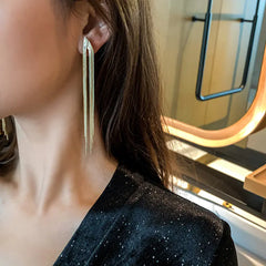 Trendy Long Earrings for Women - Clip-On Design