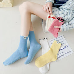 New Breathable Women's Colorblock Socks - Japanese Style