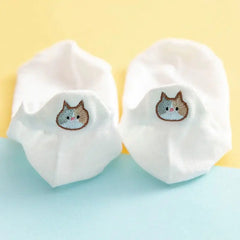 Cute Cotton Cat Boat Socks for Women - Japanese Style