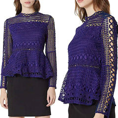 Cropped Women's Lace Shirt with Sweet Crochet Details
