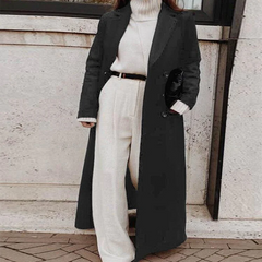 Women's Retro Slim Fit Woolen Trench Coat Jacket