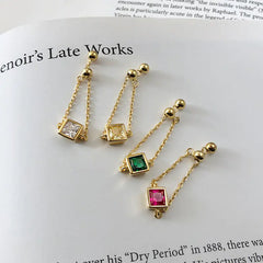 S925 Silver Adjustable Gemstone Chain Ring