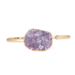 Irregular Natural Amethyst Copper Adjustable Bracelet