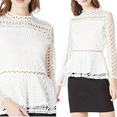 Cropped Women's Lace Shirt with Sweet Crochet Details