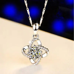925 Silver Simple Four-Leaf Clover Necklace for Her