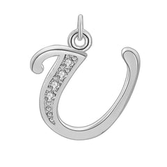 Diamond-Embedded Capital 26 English Letter Pendant Set