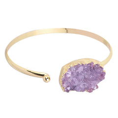 Irregular Natural Amethyst Copper Adjustable Bracelet
