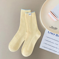 New Breathable Women's Colorblock Socks - Japanese Style