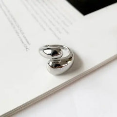 18K Gold-Plated Brass Adjustable Open Ring for Women