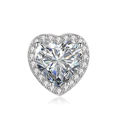 Moissanite Heart Pendant Necklace - Trendy European Style