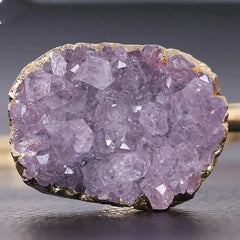 Irregular Natural Amethyst Copper Adjustable Bracelet