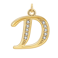 Diamond-Embedded Capital 26 English Letter Pendant Set