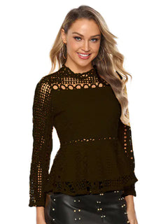 Cropped Women's Lace Shirt with Sweet Crochet Details