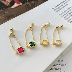 S925 Silver Adjustable Gemstone Chain Ring